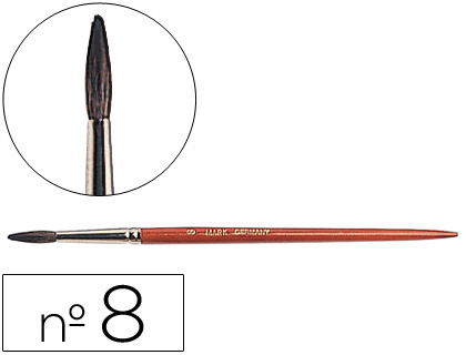 LIDERPAPEL - PINCELES ACUARELA Nº 8 -VIROLA CROMADA PELO ENGOMADO (Ref.PI08)