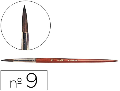 LIDERPAPEL - PINCELES ACUARELA Nº 9 -VIROLA CROMADA PELO ENGOMADO (Ref.PI09)