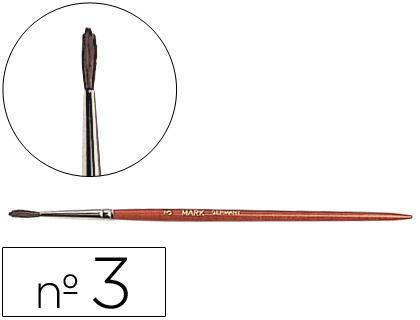 LIDERPAPEL - PINCELES ACUARELA Nº3 -VIROLA CROMADA PELO ENGOMADO (Ref.PI03)