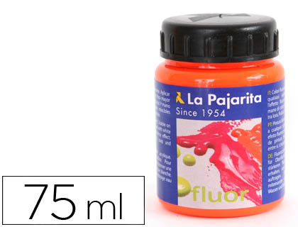 LA PAJARITA - PINTURA ACRILICA F-02 NARANJA FLUORESCENTE 75ML (Ref.1166/16)