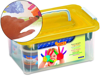 JOVI - PINTURA DEDOS COLORES SURTIDOS -SET ESPONJA + PLANTILLAS (Ref.566)
