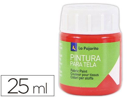 LA PAJARITA - PINTURA PARA TELA ESCARLATA 25 ML (Ref.T-6)