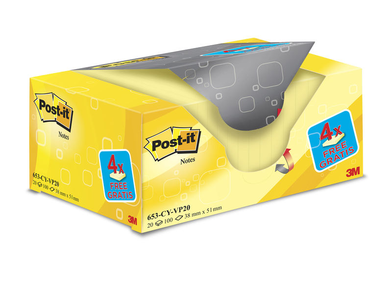 POST-IT - Pack.16+4 bloc 38x51 am (Ref.UU001489770)