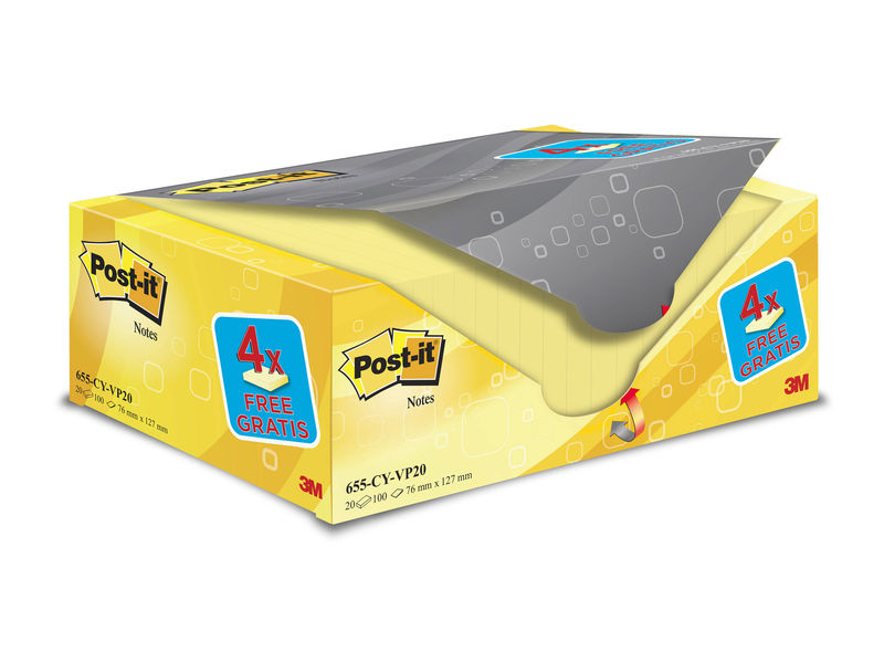 POST-IT - Pack.16+4 bloc 76x127 am (Ref.UU001490414)