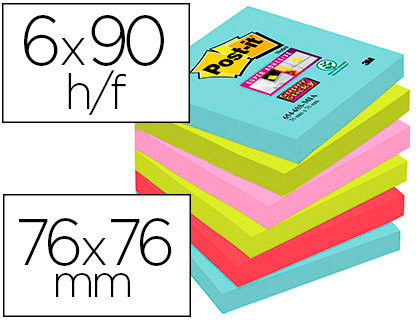 POST-IT - Pack 6 blocs 76x76 COSMIC (Ref.654-6SS-COSS/7100263206)