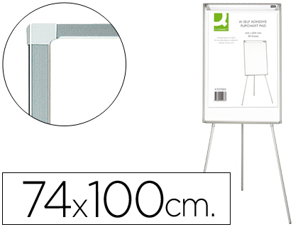 Q-CONNECT - PIZARRA BLANCA CON TRIPODE REGULABLE LACADA MAGNETICA MARCO DE ALUMINIO 74X100 (Ref.KF04158)