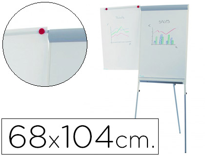 ROCADA - PIZARRA BLANCA CON TRIPODE PARA CONFERENCIAS MAGNETICA LACADA BRAZO EXTENSIBLE 68X104 CM ALTURA (Ref.RD-610V15)