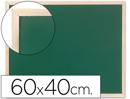 Q-CONNECT - PIZARRA VERDE MARCO DE MADERA 60X40 CM SIN REPISA (Ref.KF03584)