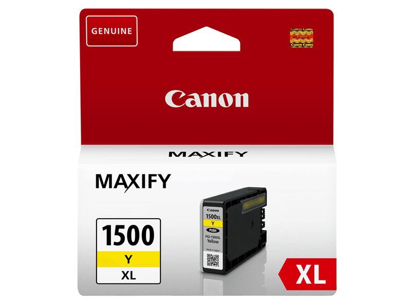 CANON - Cartuchos ORIGINALES Inyección De Tinta MAXIFY PGI1500 XL Y AA - MB2050 / MB2150 / MB2155 / MB2350 / MB2750 / MB2755 AMARILLO (Ref.9195B001)