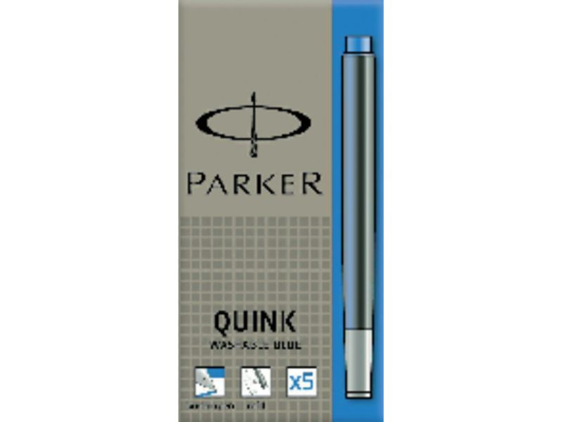 PARKER - Cartuchos De Tinta 5 ud Azul real Lavable (Ref.S0116210)
