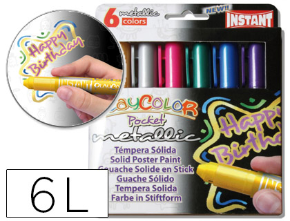 PLAYCOLOR - C.6 TEMPERAS SOL MET 5G STDS (Ref.10351)