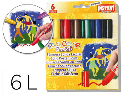 PLAYCOLOR - C.6 TEMPERAS SOLIDAS 5GR STDA (Ref.10511)