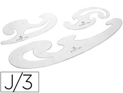 PLANTILLAS CURVAS D.F. CRISTAL -JUEGO DE 3 (Ref.100024)