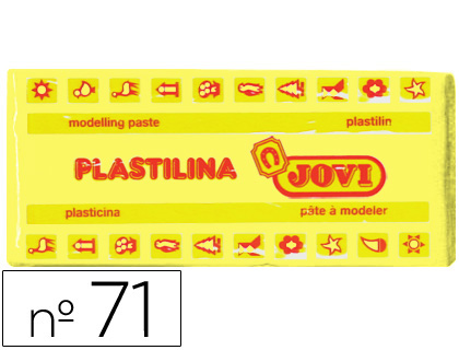 JOVI - PLASTILINA 71 AMARILLO CLARO -UNIDAD -TAMAÑO MEDIANO (Ref.71-02)