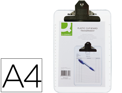 Q-CONNECT - PORTANOTAS PLASTICO TRANSPARENTE DIN A4 4 MM (Ref.KF03301)