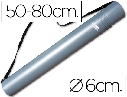 LIDERPAPEL - PORTAPLANOS PLASTICO DIAMETRO 6 CM EXTENSIBLE HASTA 80 GRIS (Ref.PP06)