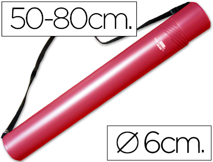 LIDERPAPEL - PORTAPLANOS PLASTICO DIAMETRO 6 CM EXTENSIBLE HASTA 80 ROJO (Ref.PP08)