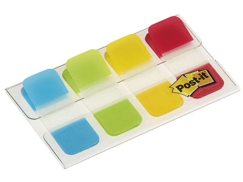 POST-IT - Index RIGIDO MINI, DISPENSADOR ROJO, AMARILLO, LIMA, AZUL FUNDA 4X10 676-ALYR-EU (Ref.70005276285)