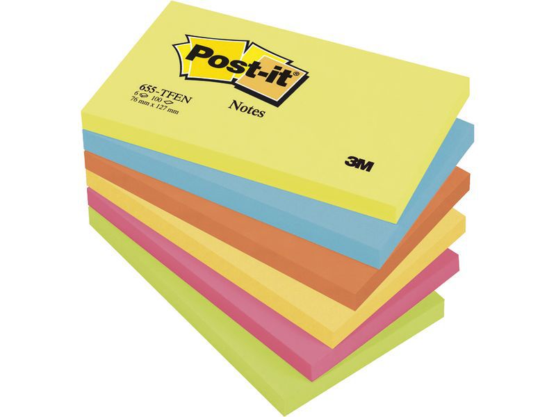 POST-IT - Notas adhesivas Gama Energia Pack 6 blocs 100h Colores surtidos 76x127mm (Ref.FT510283557)