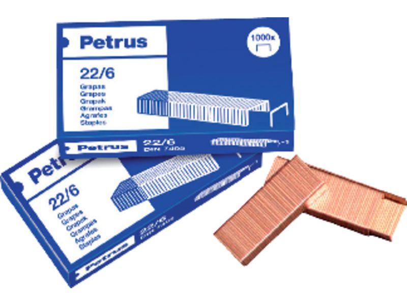PETRUS - Grapas 1000 Ud 23/6 Cobreada (Ref.55718)