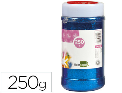 LIDERPAPEL - PURPURINA FANTASIA COLOR AZUL METALIZADO BOTE DE 250 GR (Ref.PU16)