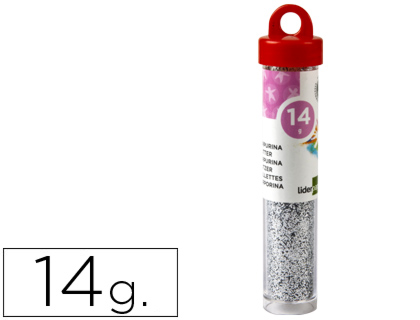 LIDERPAPEL - PURPURINA FANTASIA COLOR PLATA BOTE DE 14 GR (Ref.PU02)