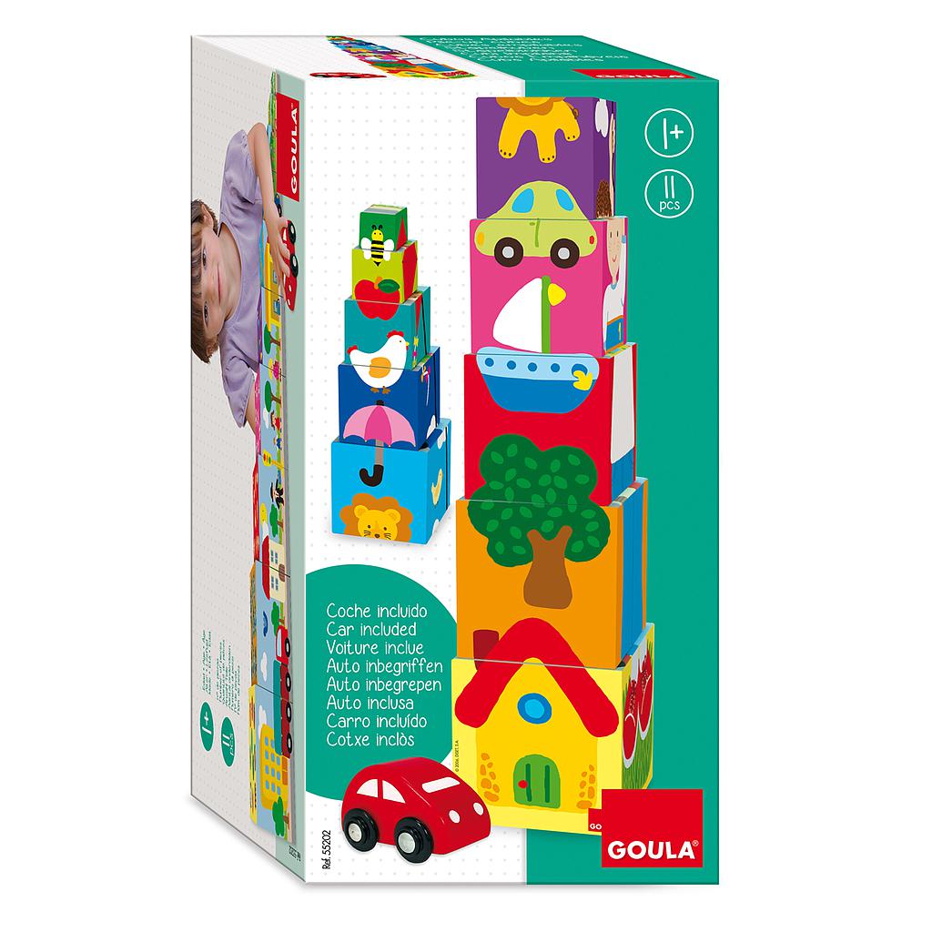 DISET - PUZZLE CUBOS APILABLES COCHE (Ref.55202)
