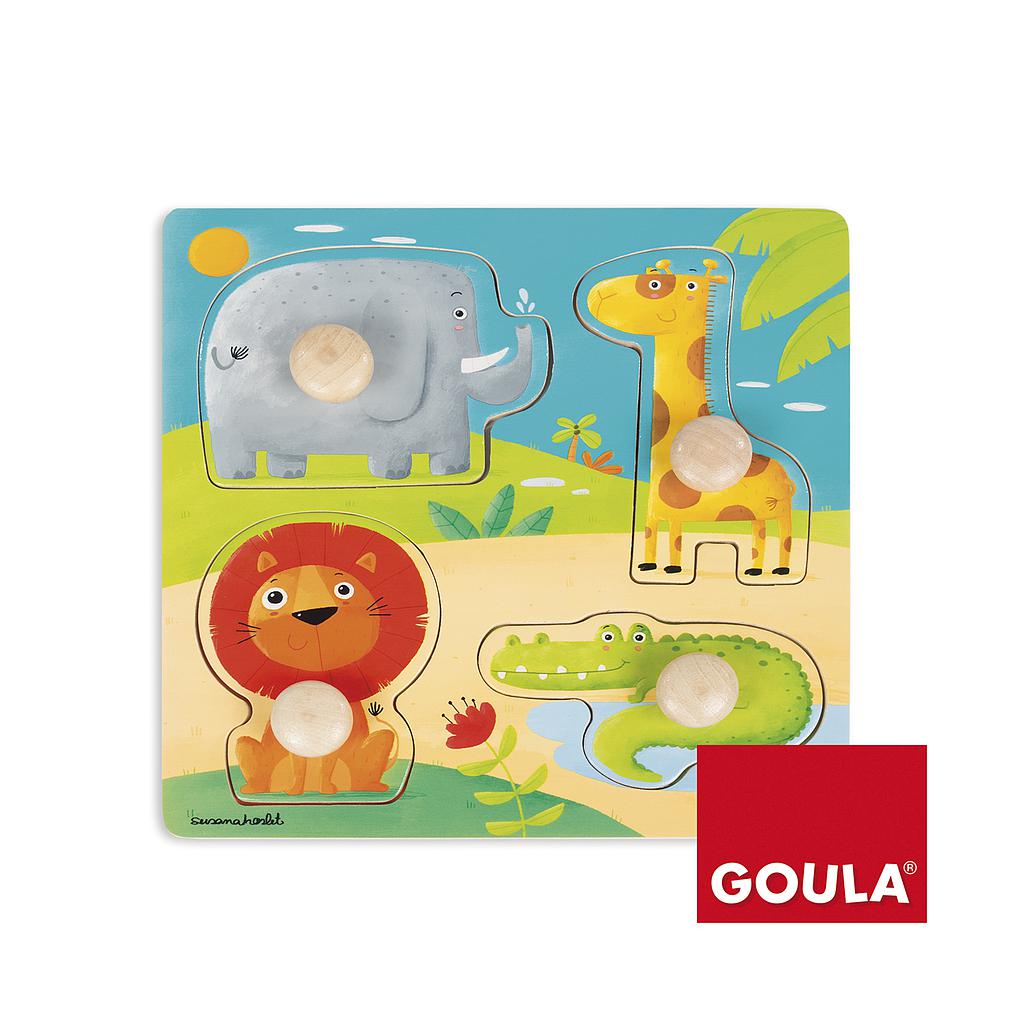 GOULA - PUZZLE ANIMALES SELVA 4 PIEZAS (Ref.53004)