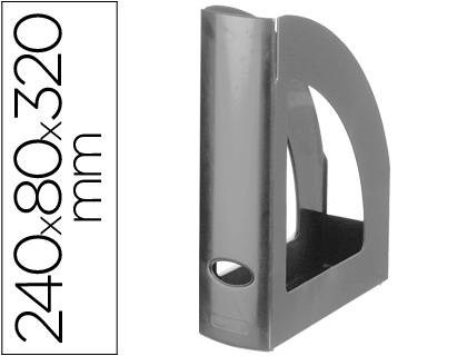 Q-CONNECT - REVISTERO PLASTICO GRIS OPACO (Ref.KF04208)