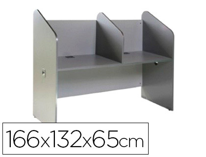 ROCADA - Mesa Call center Doble 166x65x132cm Gris (Ref.5502AB02)