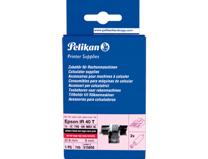 PELIKAN - RODILLO ENTINTADO IR40T NEGRO/ROJO 2 UNID (Ref.515056)