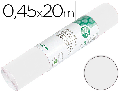 LIDERPAPEL - ROLLO ADHESIVO UNICOLOR BLANCO BRILLO ROLLO DE 0,45 X 20 MT (Ref.RO09)
