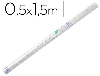 LIDERPAPEL - ROLLO PLASTICO ADHESIVO 0,50X1,50 MT. 8O MICRAS FORRALIBROS REMOVIBLE (Ref.AD01)