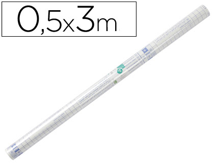LIDERPAPEL - ROLLO PLASTICO ADHESIVO 0.50X3 MT 50 MC -FORRALIBROS REMOVIBLE (Ref.AD06)