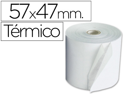 Q-CONNECT - ROLLO SUMADORA TERMICO 57 MM ANCHO X 47MM DIAMETRO PARA MAQUINAS TARJETAS DE CREDITOS (Ref.KF00855)