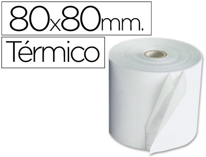 Q-CONNECT - ROLLO SUMADORA TERMICO 80 MM ANCHO X 80 MM DIAMETRO (Ref.KF02099)