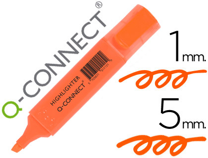 Q-CONNECT - ROTULADOR FLUORESCENTE NARANJA PUNTA BISELADA (Ref.KF01115)