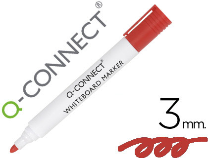 Q-CONNECT - ROTULADOR PIZARRA BLANCA COLOR ROJO PUNTA REDONDA 3.0 MM (Ref.KF26037)