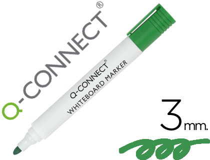 Q-CONNECT - ROTULADOR PIZARRA BLANCA COLOR VERDE PUNTA REDONDA 3.0 MM (Ref.KF26009)