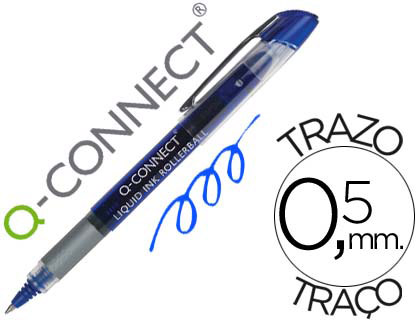 Q-CONNECT - ROTULADOR ROLLER BALL AZUL 0,5 MM (Ref.KF50140)