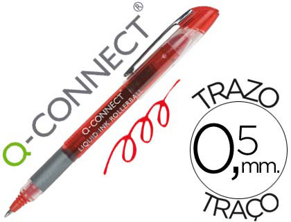Q-CONNECT - ROTULADOR ROLLER BALL ROJO 0,5 MM (Ref.KF50141)