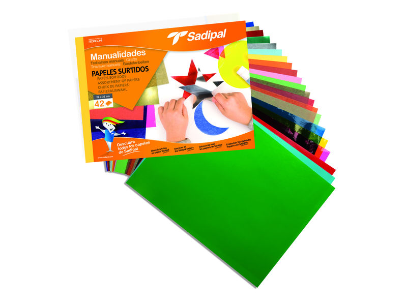SADIPAL - Cuaderno DE MANUALIDADES SURTIDO PAPELES 42 HOJAS 24X32 CM. (Ref.SAD05981)