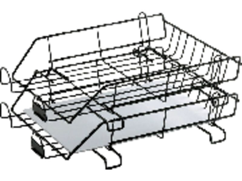 Bandejas sobremesa 275X370X90 Negra Metalica cromada Apilable (Ref.U219N)