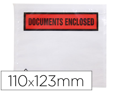Q-CONNECT - SOBRE AUTOADHESIVO PORTADOCUMENTOS MULTILINGUE 113X100 MM SIN VENTANA -PAQUETE DE 100 UNIDADES (Ref.KF21735)