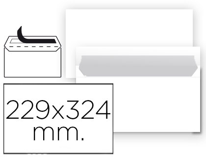 LIDERPAPEL - SOBRE N 14 BLANCO DIN C4 229X324 MM TIRA DE SILICONA PAQUETE DE 25 UNIDADES (Ref.SB83)