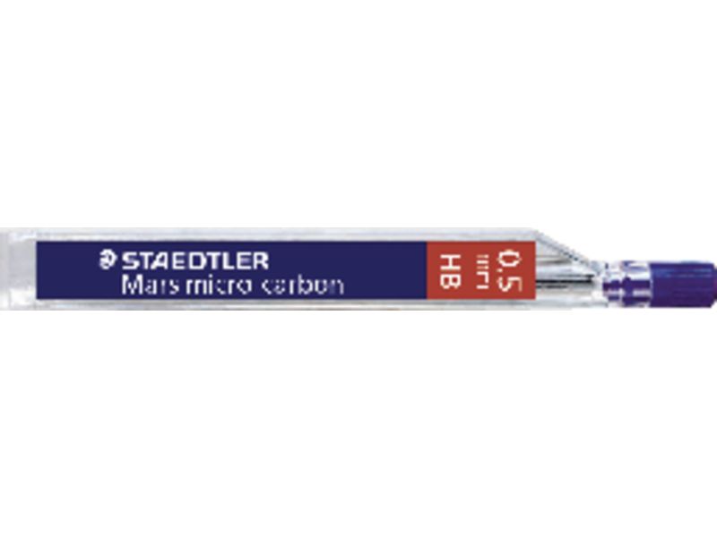 STAEDTLER - Mina Mars Micro Carbon Estuche 12ud Trazo 0.5 mm 3H (Ref.250 05-3H)