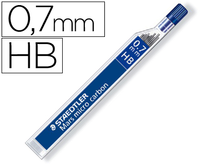 STAEDTLER - Mina Mars Micro GRAFITO TUBO 12ud Trazo 0.7mm "HB" (Ref.250 07-HB)