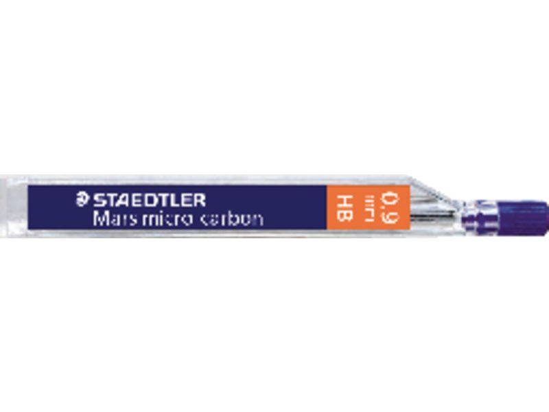 STAEDTLER - Mina Mars Micro Carbon Estuche 12ud Trazo 0.9 mm B (Ref.250 09-B)
