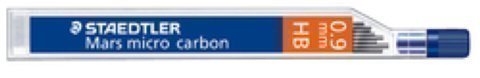 STAEDTLER - Mina Mars Micro Carbon Estuche 12ud Trazo 0.9 mm HB 09-HB (Ref.250 09-HB)