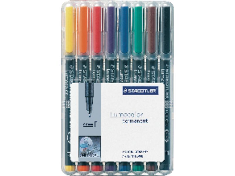 STAEDTLER - Estuche 8 ROTULADORES PERMANENTES RETROPROYECCION PUNTA MEDIA 1 MM 317 WP8 (Ref.317WP8)